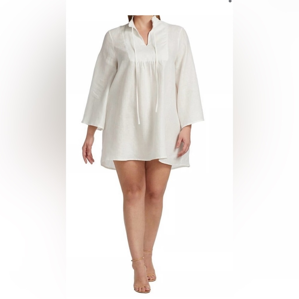 NWT Harshman 100% Linen Size Small White Tunic Dress MSRP $298